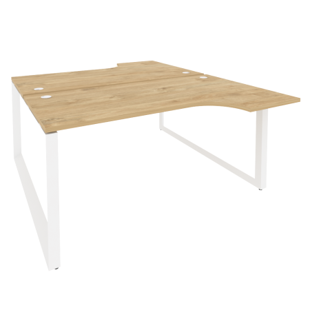 Рабочая станция на О-образном м/к Onix O.MO-D.SA-1 1580x1995x750 (Тиквуд Светлый/Белый Металл)