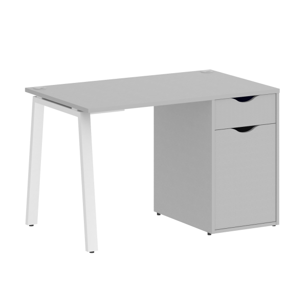 Стол письменный VR.SP-3-118.1.A 1180x720x750 (Серый/Белый Металл)