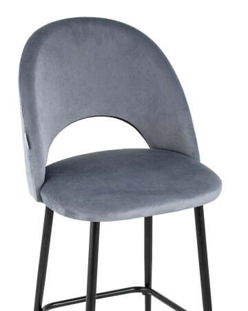 Стул полубарный Меган велюр серый (Стул полубарный Меган серый)