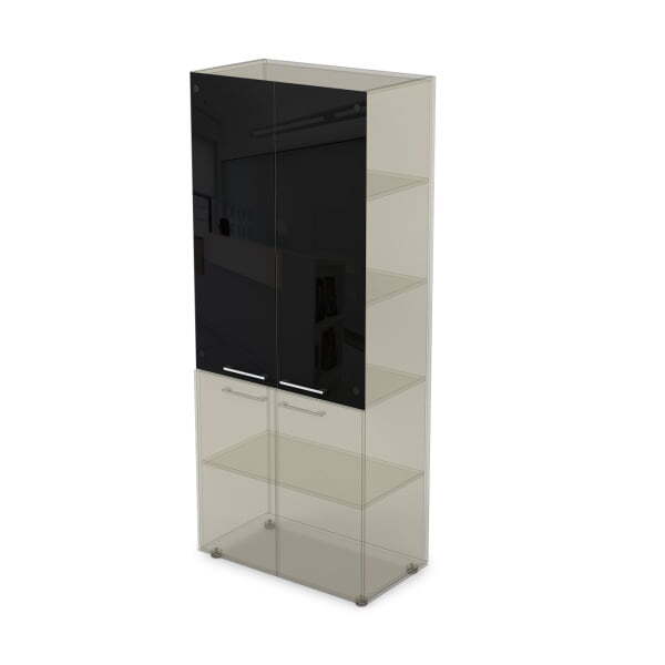 10ФКс.001 Комплект фасадов стеклянных (396x16x1148)x2 (Черный глянец)