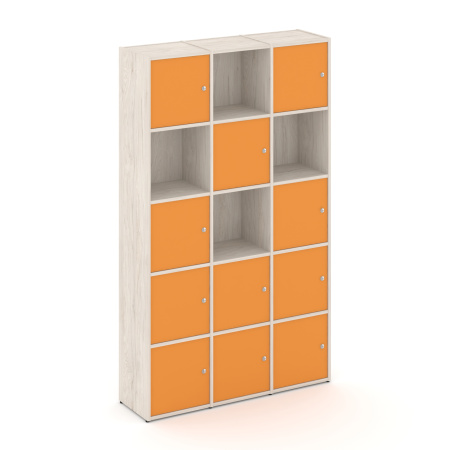 Стеллаж Locker Plus LK.K-009 1188x350x1983 (Денвер Светлый | Оранжевый)