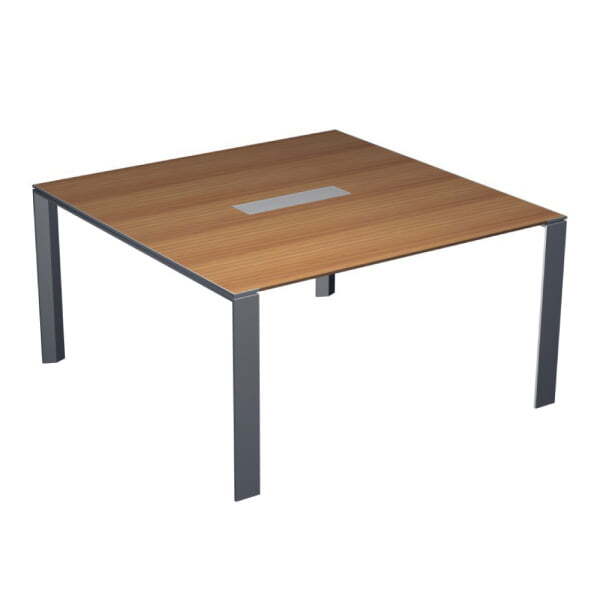 Стол для переговоров П-опоры ноги-хром X7 X7R01 C 1400x1400x720 (Орех каналеттоСерый)