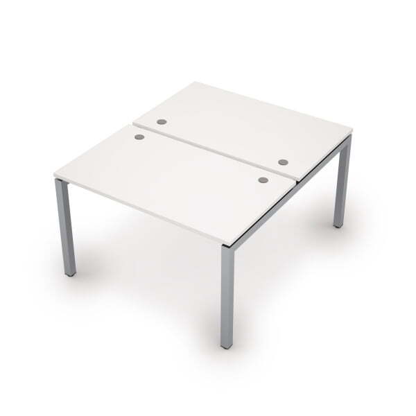 6МБ.5278 Бенч-система на 2 рабочих места (1200x1435x750) (Белый/Алюминий матовый)