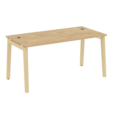 Стол руководителя на деревянных опорах Onix Wood Direct OW.SRR-4.8 1580x800x750 (Тиквуд Светлый/Дуб Светлый)
