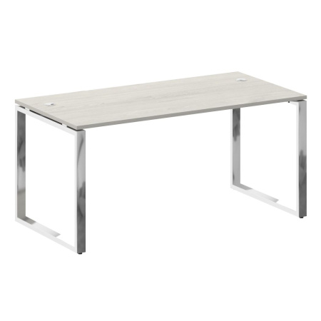Стол рабочий руководителя на О-обр. м/к 1600x800x750 (Дуб Наварра/Нерж. Сталь)