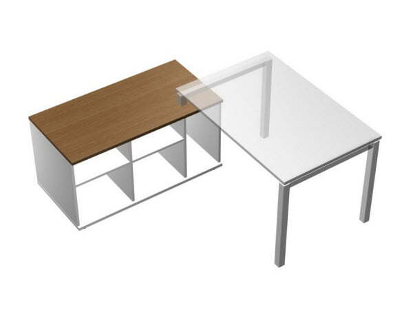 Тумба опорная стола Profiquadro КВ 231 БВ 1204x600x632 (Белый премиум / Вишня скандинавская)