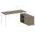 Рабочая станция с тумбой на А-образном м/к Metal System Style БА.РС-СТС-2.4 (R) 1700x1520x750 (Дуб наварра/Серый металл)