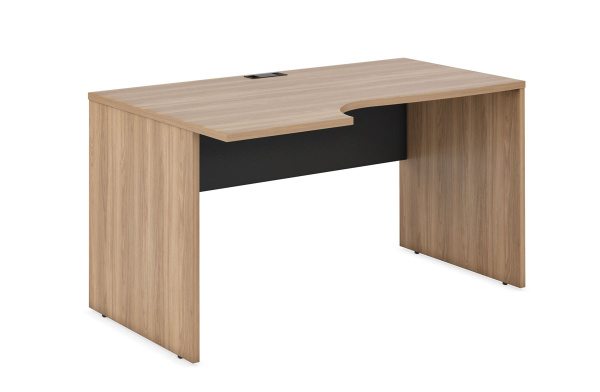 Стол криволинейный левый на ДСП опорах, гл. EVOLUTION 120 (1200х900х750) (Дуб Честерфилд)