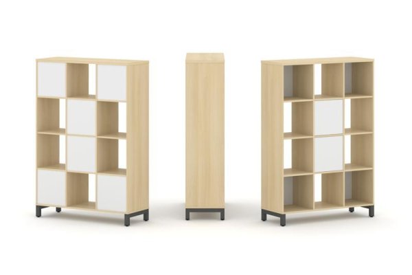 Набор стеллажа 1 сторонний, 4 яруса SN.NS-431 (1121х400х1615) (Акация Лорка/Белый/Металл Антрацит)