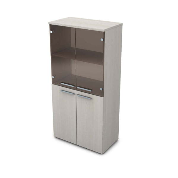 9Ш.004.6 Шкаф со стеклом (800x450x1645) (Ivory)