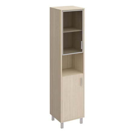 Шкаф левый стекло в раме + ДСП без замка + ниша Борн B 431-819 480x450x2074 (Дуб шамони)