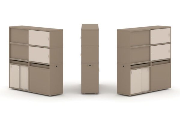 Тумба двойная + высокая надставка ES.NB.2V-26 (1500х410х1520) (Латте/Капучино)