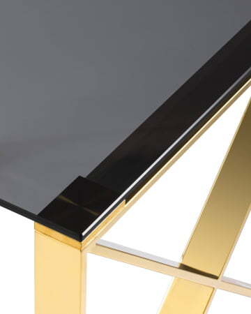 Журнальный стол 55*55 КРОСС золото стекло smoke (Журнальный стол Кросс золотой)