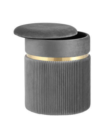 Пуф Миранда с ящиком велюр серый (Пуф Миранда серый)