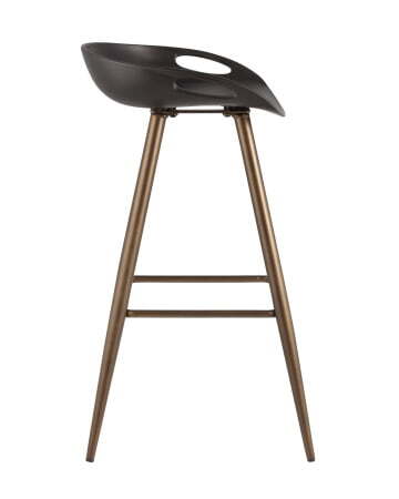 Стул барный Флэш черный, бронзовые ножки (Стул барный Флэш черный)