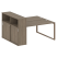 Рабочая станция с шкафом-купе на О-образном м/к Metal System Style БО.РС-СШК-2.3 Т 1810x1475x1098 (Дуб наварра/Серый металл)