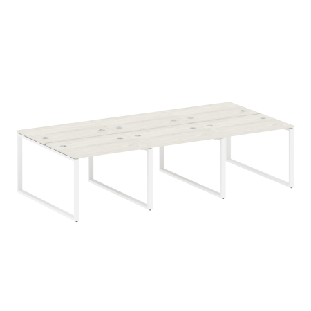 Рабочая станция Metal System Style БО.СМ-6.1 3000x1475x750 (Дуб Наварра/Белый металл)