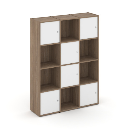 Стеллаж Locker Plus LK.K-006 1188x350x1593 (Дуб Аризона | Белый)