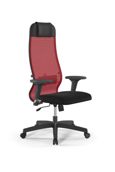 Кресло для руководителя Метта Sit 10 B1-111D - X2+UMF(X1) /Ub00/Wh00/D02P(M09.B02.G15.W01) (Красный | Черный)