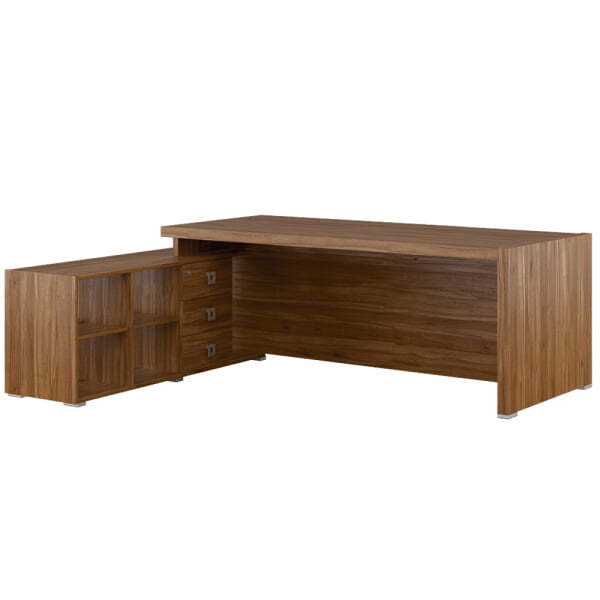 Стол письменный на опорной тумбе SOL297114 2150x1740x750 (Орех Solid)