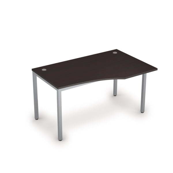 6М.023 Стол криволинейн.прав. (1400x900x750) (Венге/Алюминий матовый)