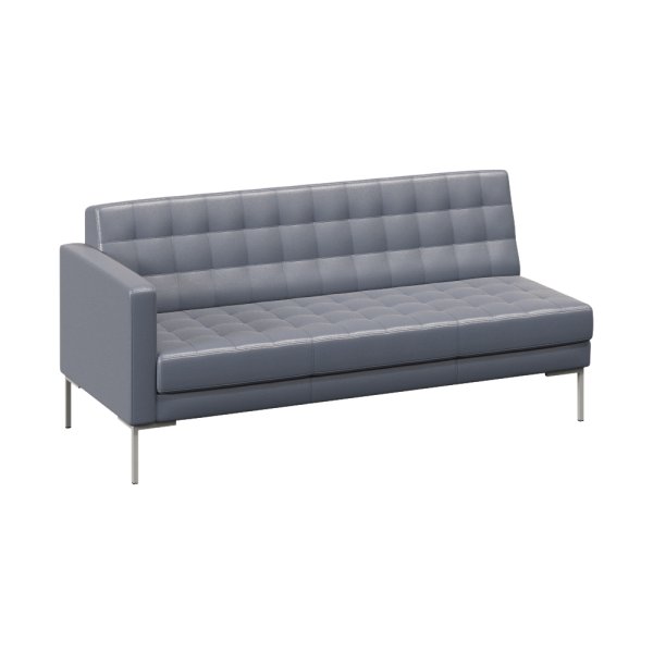 Секция с подлокотником трехместная FR-SP-03 (R) (Oregon 17/Металл Серый)