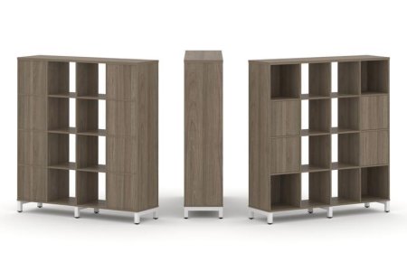 Набор стеллажа 1 сторонний, 4 яруса SN.NS-441 (1488х400х1615) (Вяз Благородный/Металл Белый)