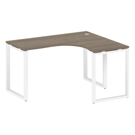 Стол криволинейный правый Metal System Style БО.СА-3 Пр 1400x1200x750 (Вяз/Белый металл)