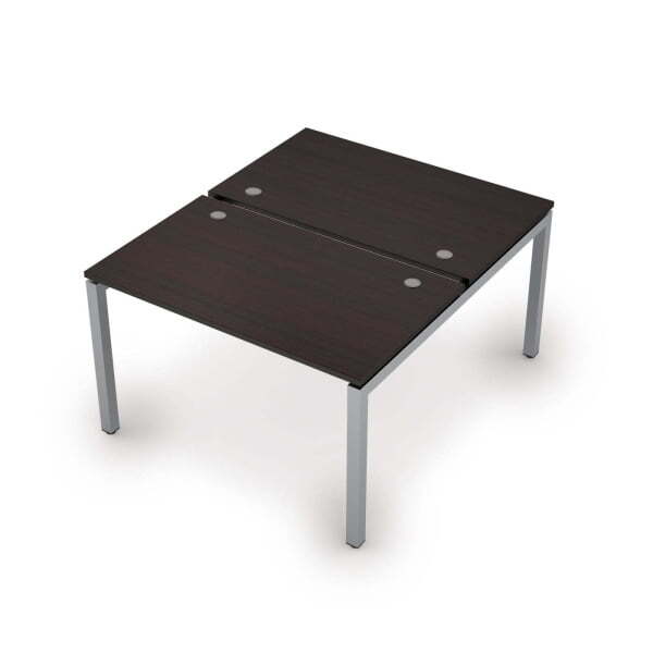 6МБ.5278 Бенч-система на 2 рабочих места (1200x1435x750) (Венге/Алюминий матовый)