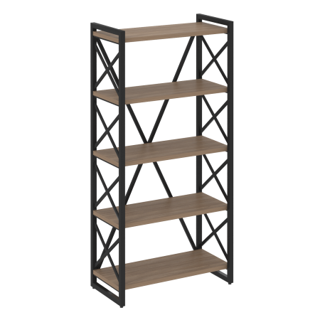 Стеллаж на регулируемых опорах-5 полок VR.L-MST.O-5.8 800x400x1650 (Дуб Аризона/Черный металл)