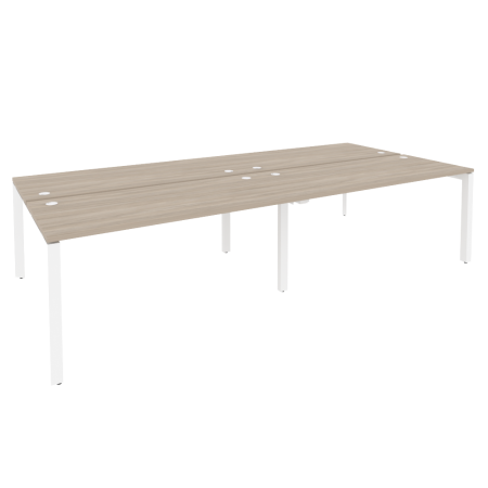 Рабочая станция на П-образном м/к Onix O.MP-D.RS-4.4.7 3160x1475x750 (Дуб Аттик/Белый Металл)