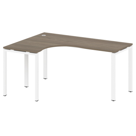 Стол криволинейный левый Metal System Style БП.СА-4 Л 1600x1200x750 (Вяз/Белый металл)