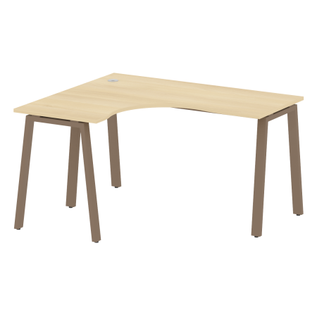 Стол криволинейный левый Metal System Style БА.СА-3 Л 1400x1200x750 (Акация/Мокко металл)