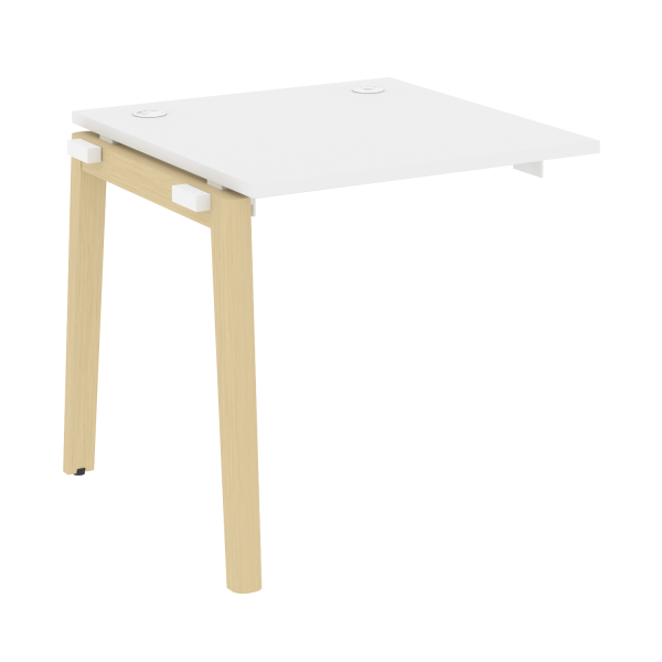 Наборный элемент рабочей станции на деревянных опорах Onix Wood OW.1.NRS-0.8 780x800x750 (Белый Бриллиант/Дуб Светлый)