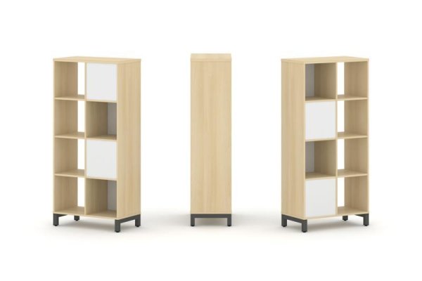 Набор стеллажа 2-х сторонний, 4 яруса SN.NSD-421 (754х400х1615) (Акация Лорка/Белый/Металл Антрацит)