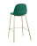 Стул барный Валенсия велюр зеленый золотые ножки (Стул барный Валенсия зеленый)