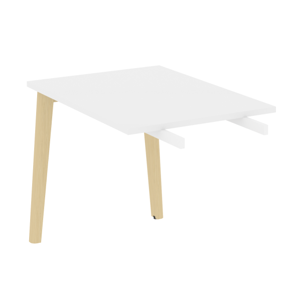 Брифинг-приставка на деревянных опорах Onix Wood Direct OW.BR-9 980x720x750 (Белый Бриллиант/Дуб Светлый)