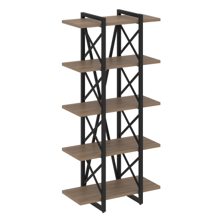 Стеллаж на регулируемых опорах-5 полок VR.L-MST.O-5.4V 800x400x1650 (Дуб Аризона/Черный металл)