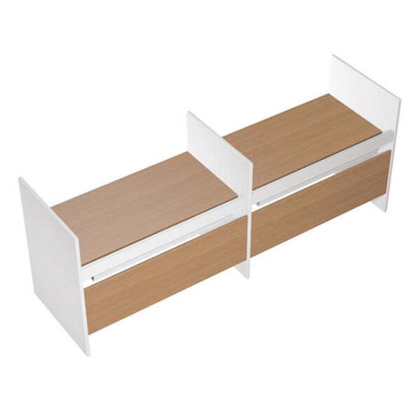 Рабочая станция на высоких опорах ДСП (2х140) c ProSystem Profiquadro КВ 1211-2 БВ 2875x806x1114 (Белый премиум / Вишня скандинавская)