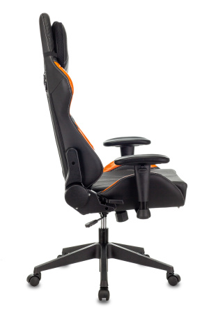 Кресло игровое Zombie VIKING 5 AERO черный/оранжевый эко.кожа с подголов. крестов. пластик (Оранжевый)