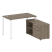 Рабочая станция с опорной тумбой правая Metal System Style БП.РС-СТС-2.2 Пр 1300x1520x750 (Дуб Наварра/Серый металл)