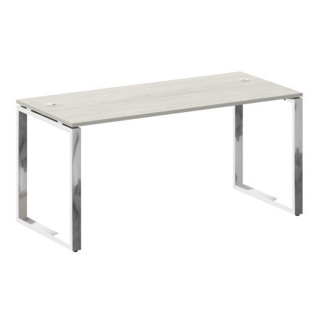Стол рабочий руководителя на О-обр. м/к 1600x720x750 (Дуб Наварра/Нерж. Сталь)