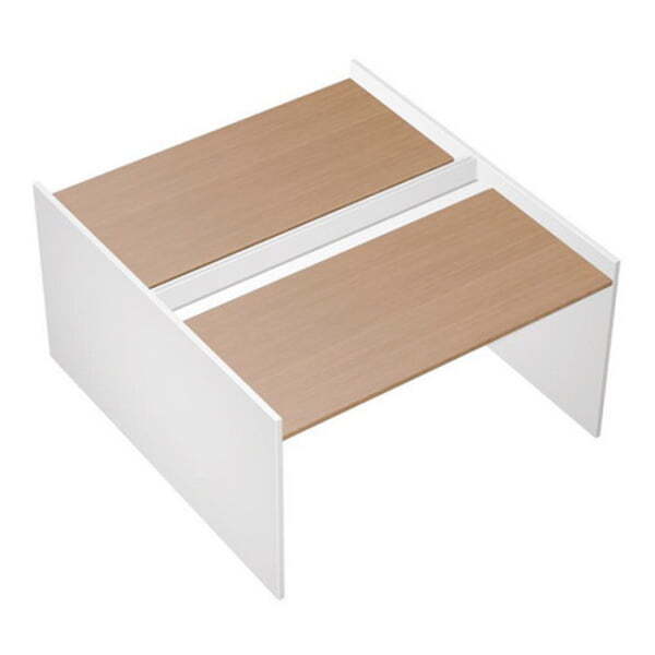 Рабочая станция на опорах ДСП (2х120) с ProSystem Profiquadro КВ 1401 БВ 1250x1570x835 (Белый премиум / Вишня скандинавская)