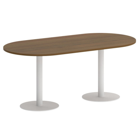 Стол овальный VR.SP-5-180.1 1800x900x750 (Орех Гварнери/Белый Металл)