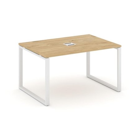 Стол переговорный SN-6O.SPRG-003 (1380х980х750) (Тиквуд Светлый/Металл Белый)