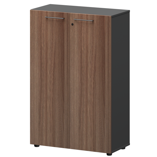 Шкаф средний закрытый Кортез СМШ38F 792x380x1190 (Темный шимо/Графит)