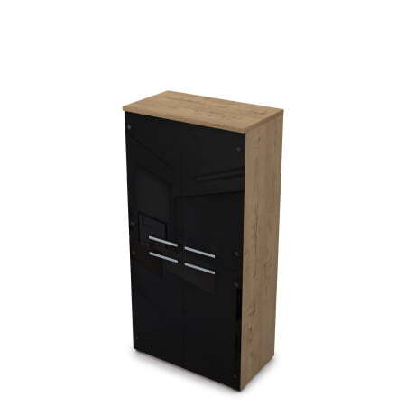 9Ш.004.13 Шкаф со стеклом (800x450x1645) (Teakwood)