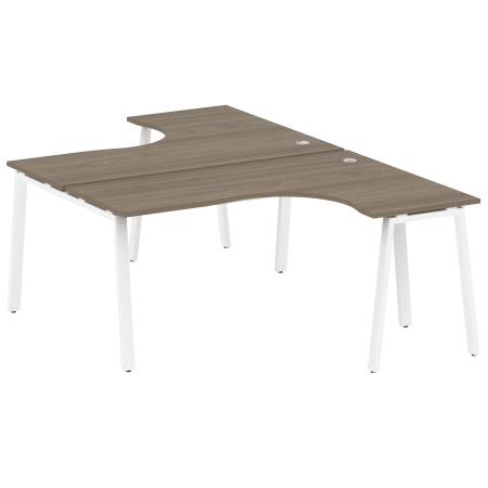 Рабочая станция криволинейная Metal System Style БА.РАС-СА-2.4 1600x2435x750 (Вяз/Белый металл)