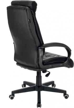 Кресло руководителя CH-824 черный эко.кожа крестов. пластик (Черный)
