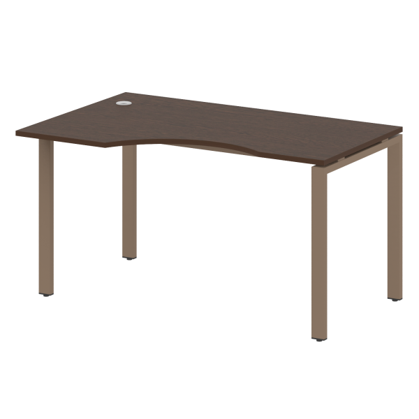 Стол криволинейный левый Metal System Style БП.СА-2 Л 1400x900x750 (Венге Цаво/Мокко металл)